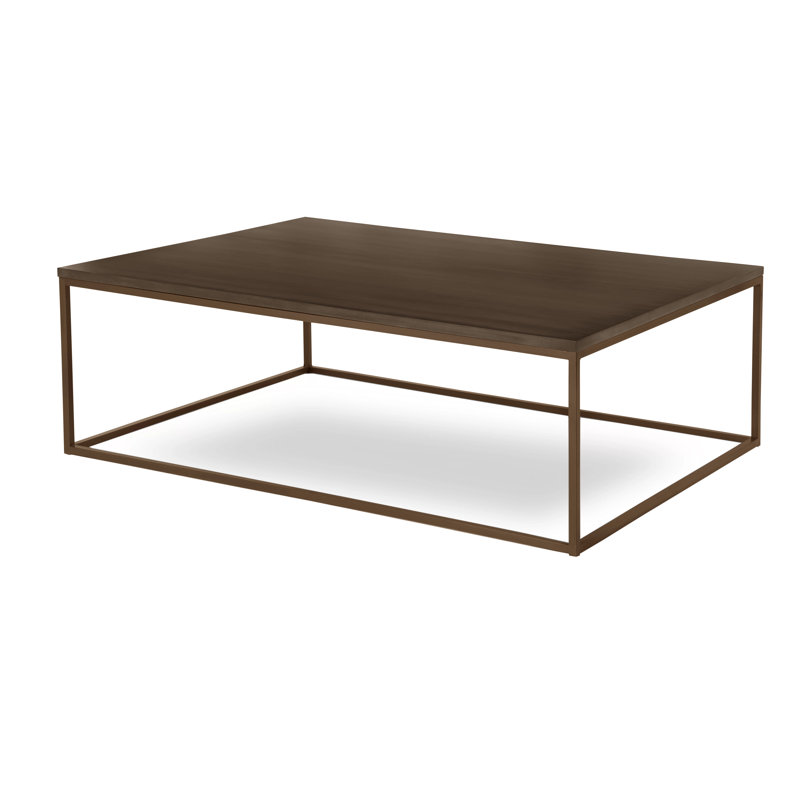 Chaplin Solid Wood Top Coffee Table, Antique Pewter, Cashew