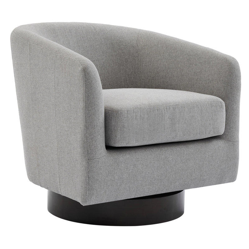 Upholstered Swivel Armchair, Grey