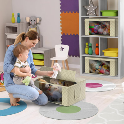 Sorbus Foldable Storage Fabric Cube Bin Bag Organizers, in Beige
