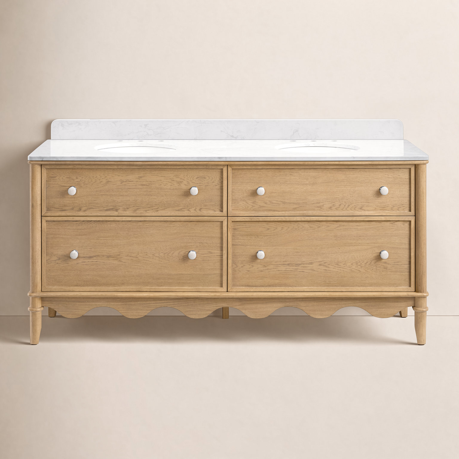 Juliette Bathroom Vanity, Enhanced Natural Oak, 72"