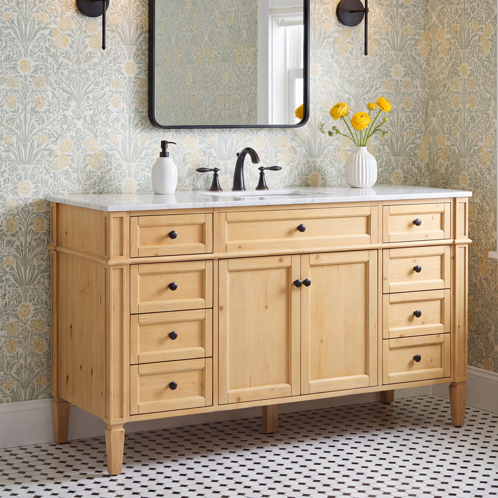 Rivers 60'' Single Bathroom Vanity, Light Brown