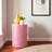 Fish Scale Pattern Brio 14 Inch Round Accent Tables, Stylish Dark Pink End Table for Any Room Décor