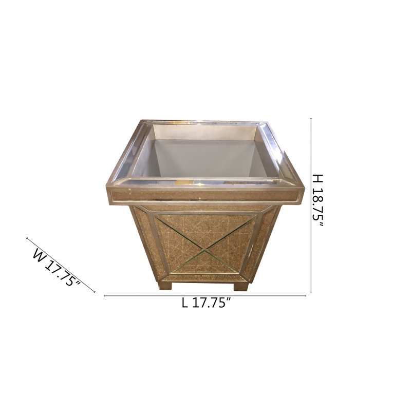 Support pour plante miroir avec bordure en bois argenté