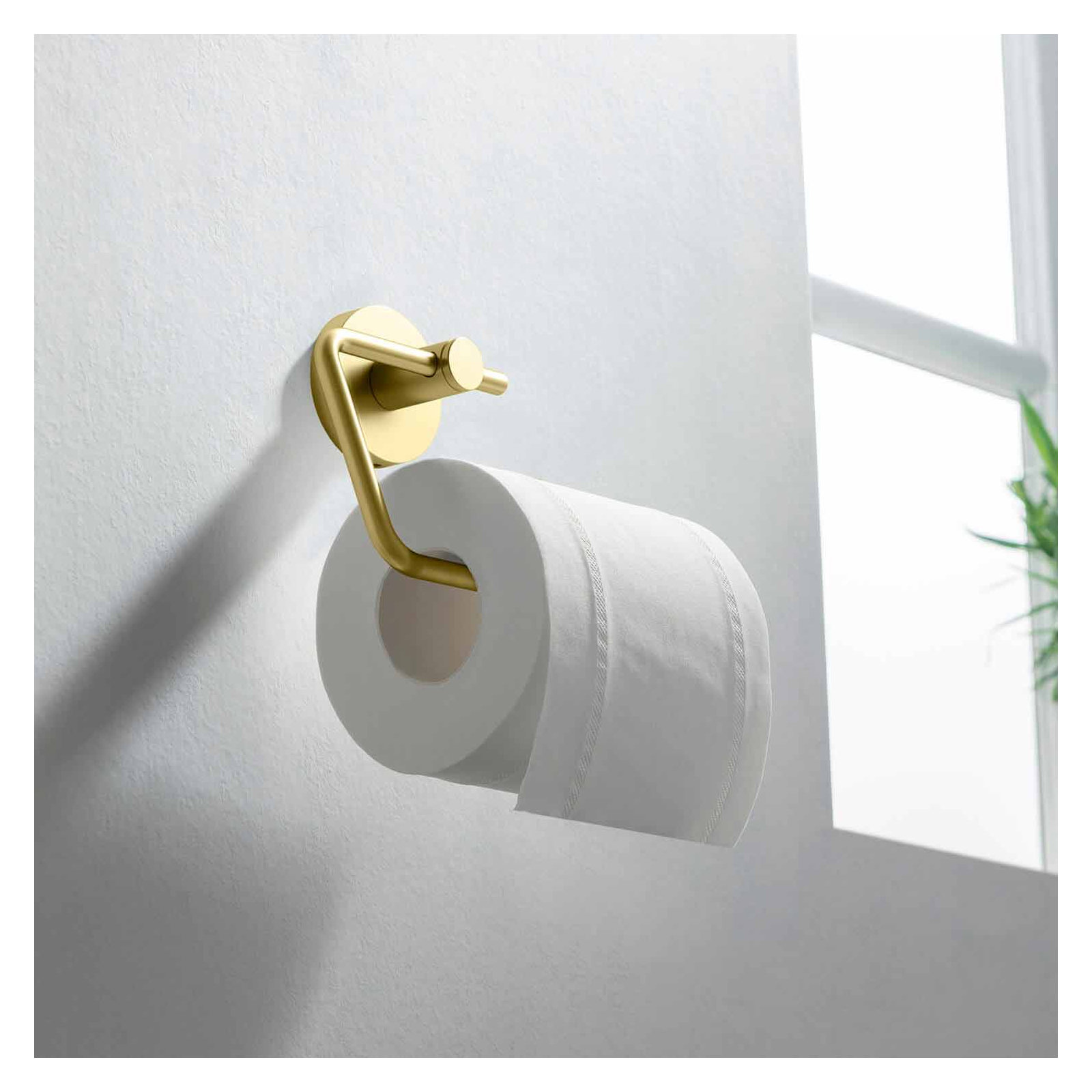 Circular Toilet Paper Holder, Brushed Gold