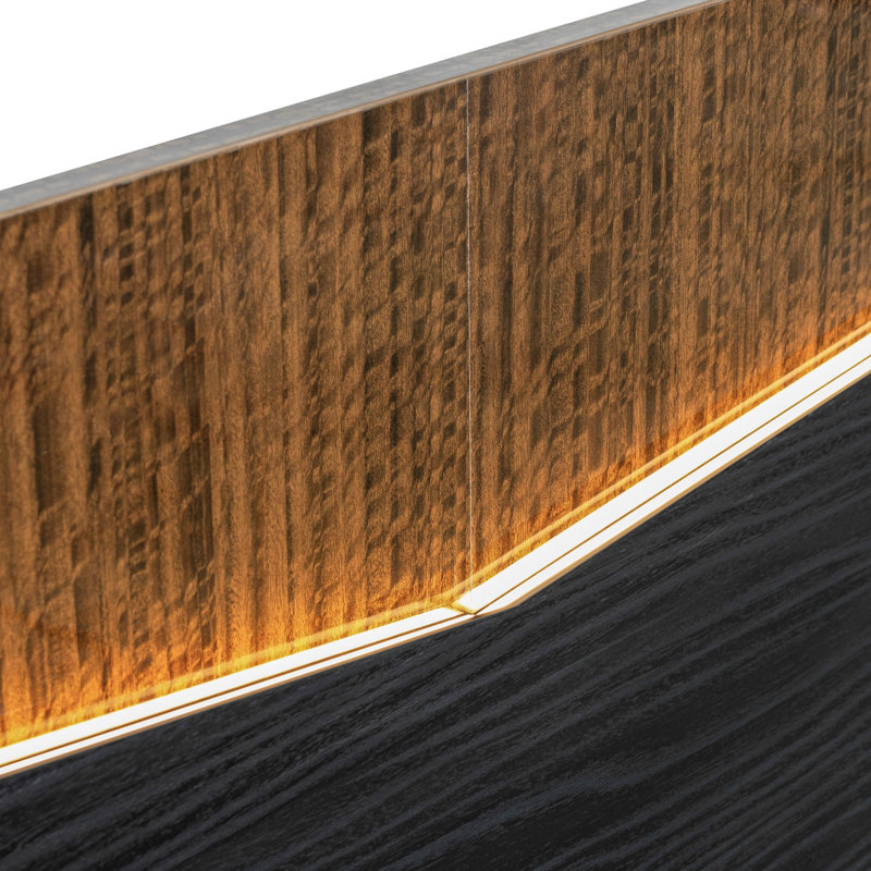 Kayner Bed With LED Lights - Charcoal, King