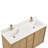 Clairence 60 In. Double Sinks Freestanding Bath Vanity In Light Oak With Carrara Quartz Top
