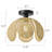 11.8” Six-petaled Woven Rattan Semi Flush Mount