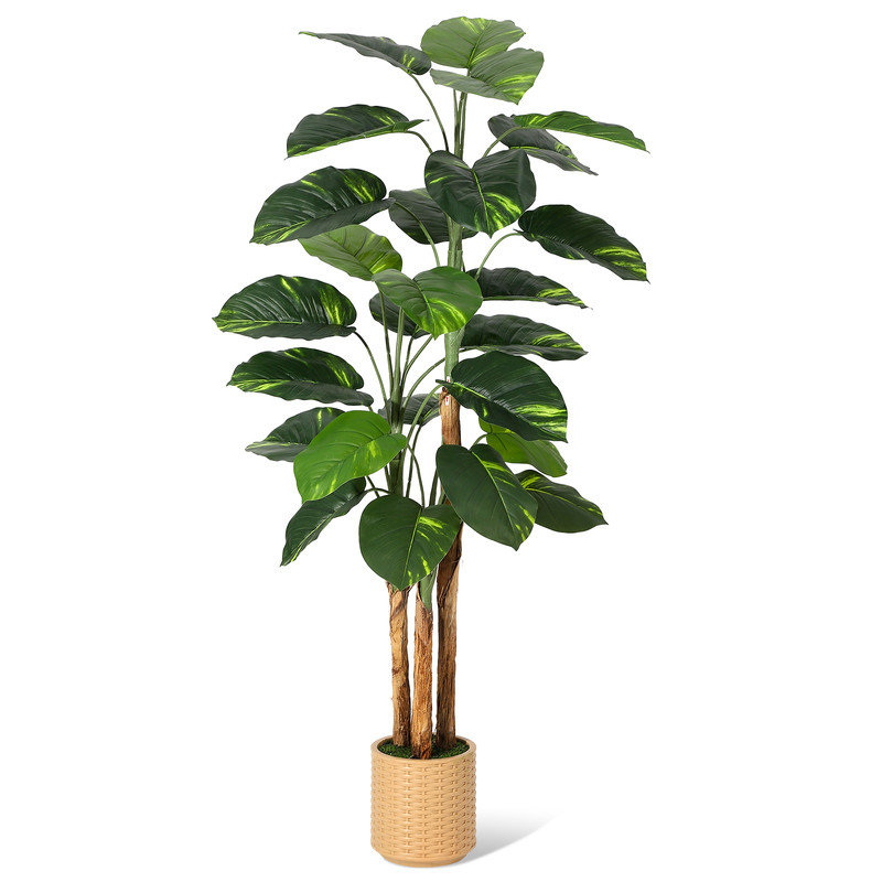 Faux Scindapsus Aureus Plant, Realistic Golden Pothos Floor Tree with Pot, Ideal for Indoor Decor, Easy to Use, No Maintenance Needed