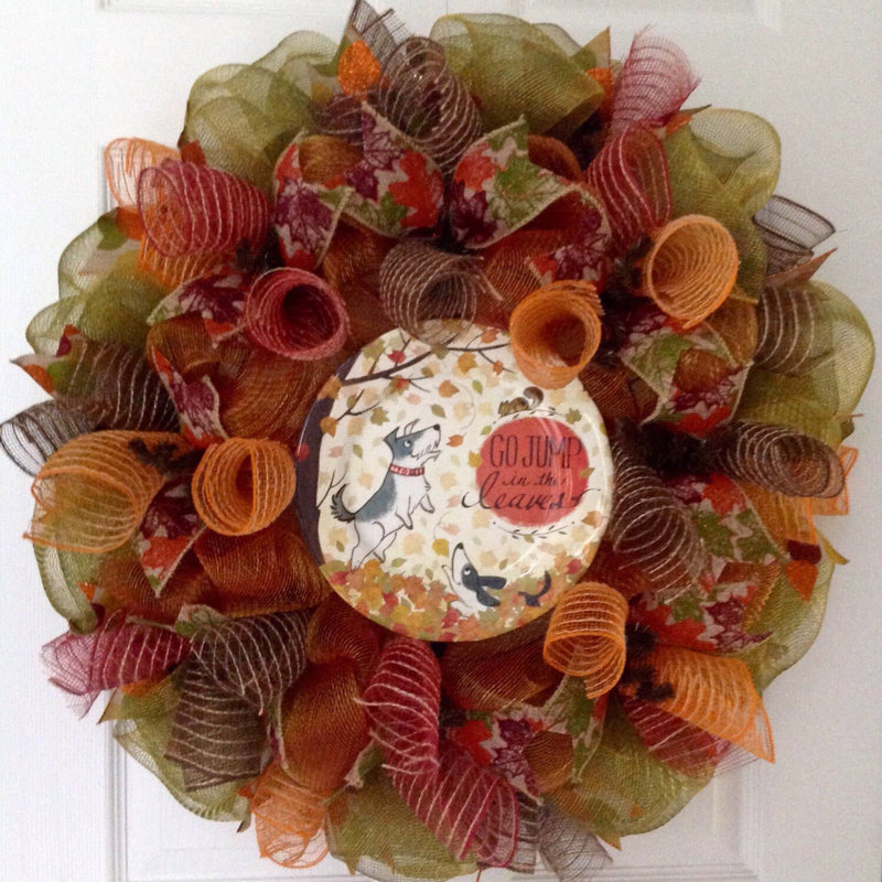 Harvest Wreath Go Jump In The Leaves
