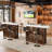 63" Long Bar Table Counter Bar Height Pub Table with 2 Tier Storage Shelves, Modern Coffee Breakfast Bar Unit for Dining Room, Bistro, Living Room, White & walnut-563112826