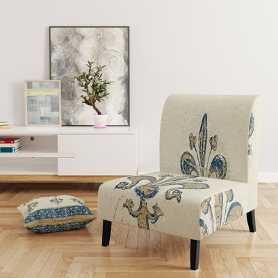 Fauteuil de chambre rembourré Glam Fleur De Lis Gold