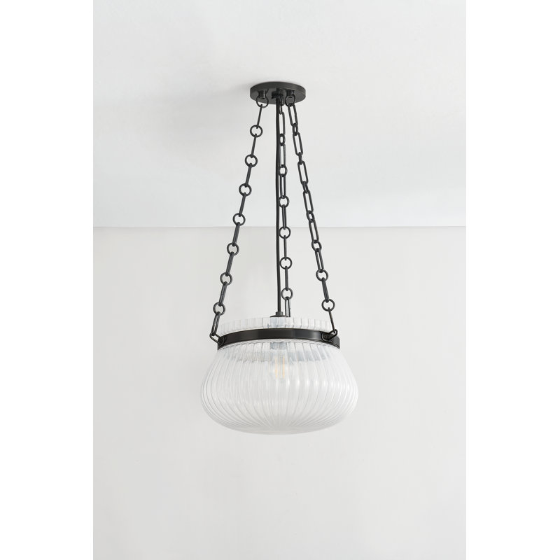 Granby 1 Light Pendant, 9.5" H x 13" W x 13" D, Antique Bronze