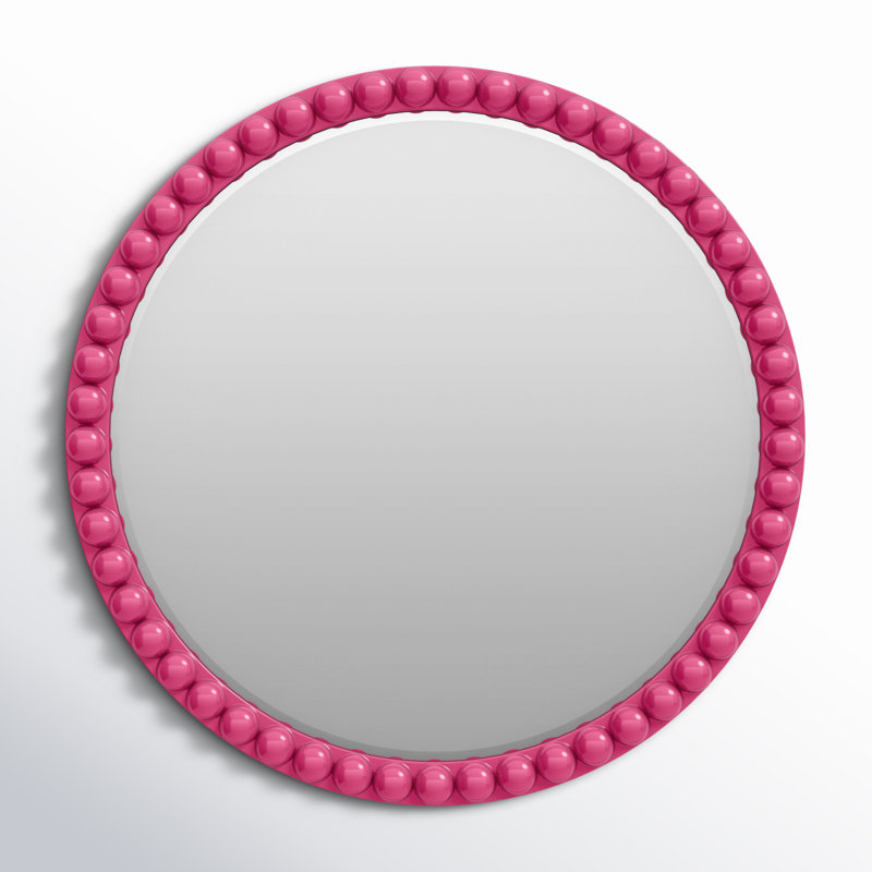 Darlene Round Mirror, Hot Pink