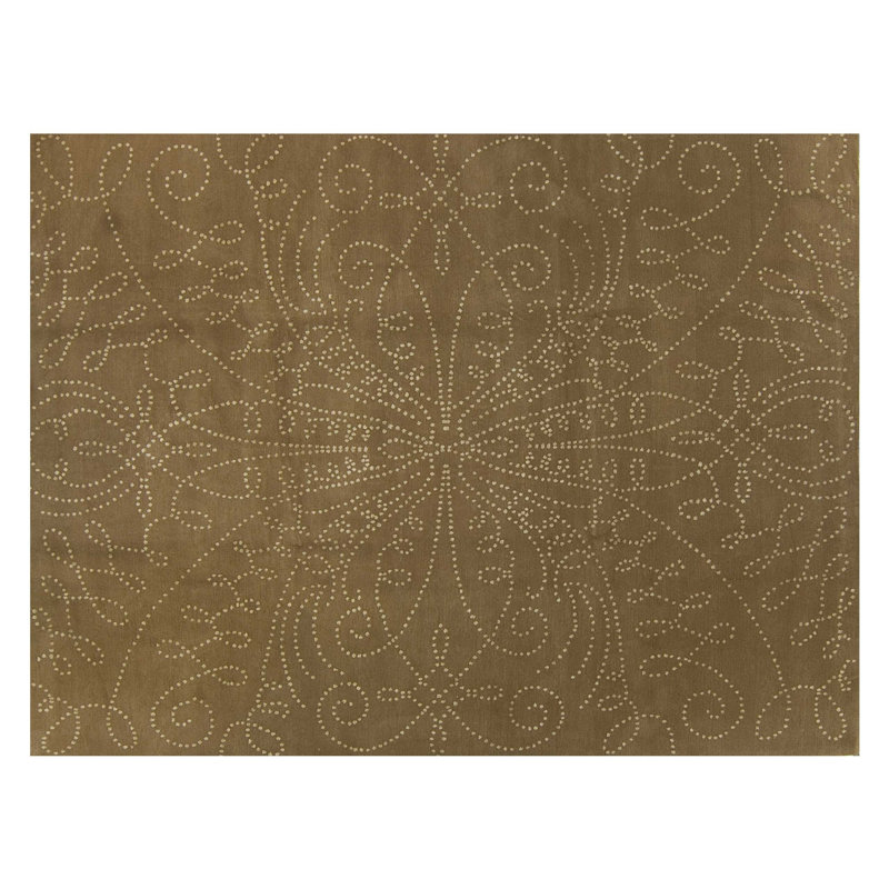 Tiara Hand Woven Silk and Wool Floral Area Rug, Rectangle 6' x 9'