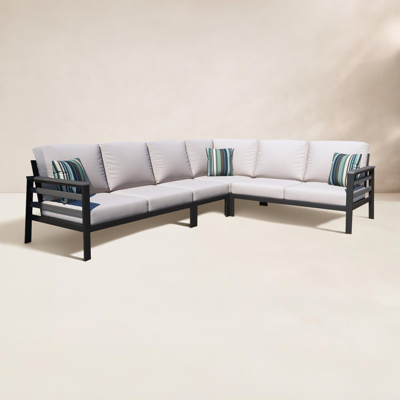 Ensemble de conversation modulaire d'extérieur 6 personnes avec coussins Sunbrella Townsend