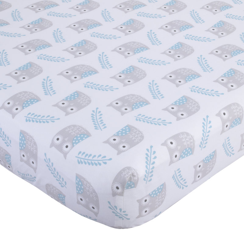 Drap housse hibou 100% coton