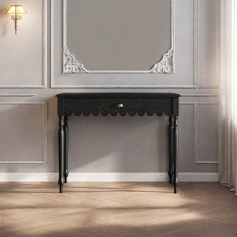 Console rétro minimaliste, H 33,86 po x l 43,31 po x P 15,75 po