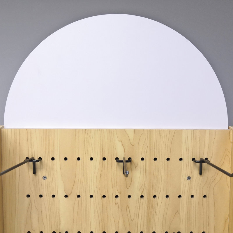 Wood Pegboard Spinner Rack for Retail Accessories with Hooks