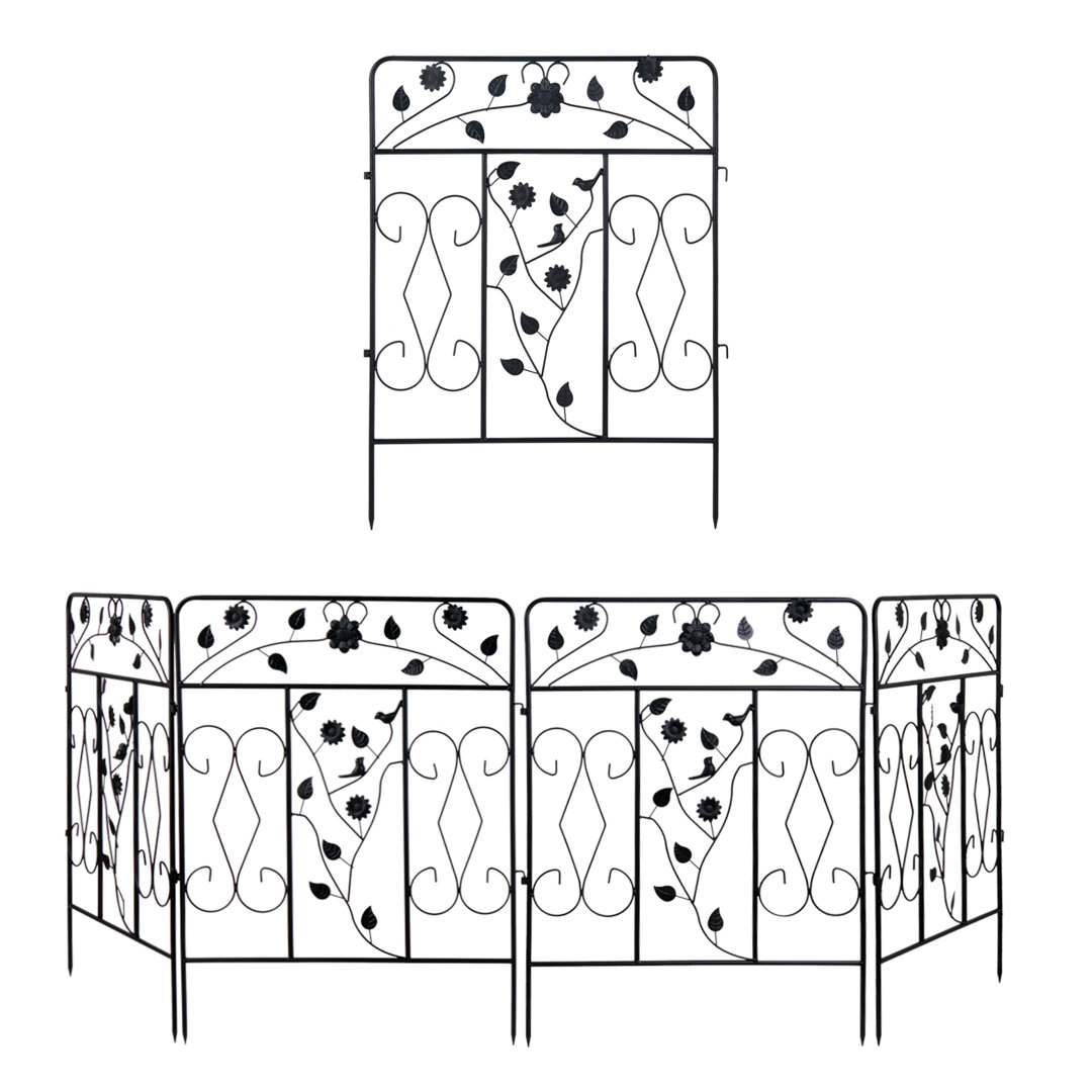 Marlow Home Co. 59 cm x 80 cm Gartenzaun Theriot aus Metall