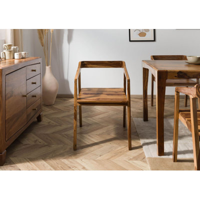 Ancona 45cm H Solid Wood Armchair in Painted Dark Brown