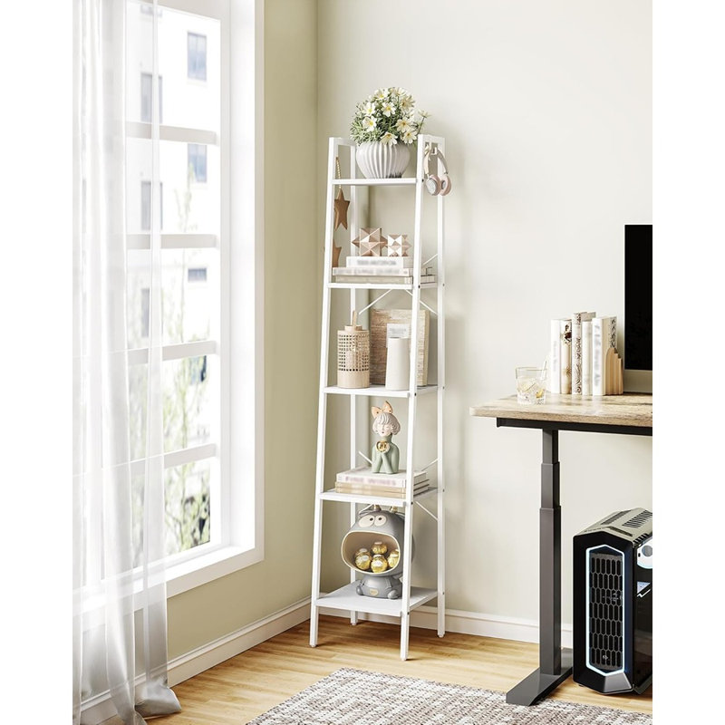 Étagère de rangement inclinée en échelle pour salon et bureau