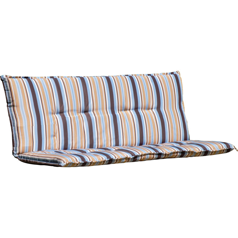 Beard Bench Cushion, Blue/Sand stripes