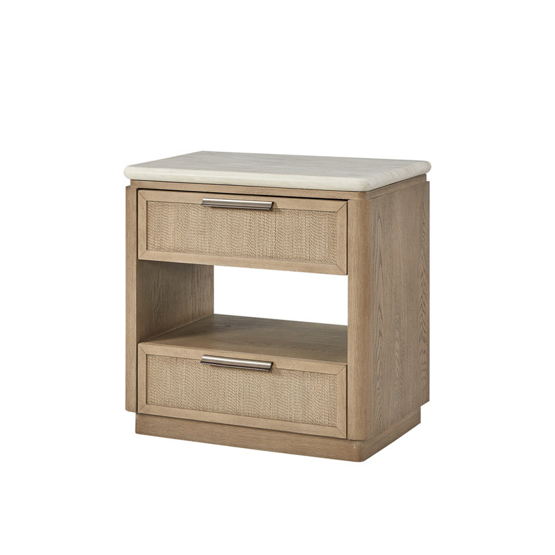 Table de chevet avec façades de tiroirs en corde