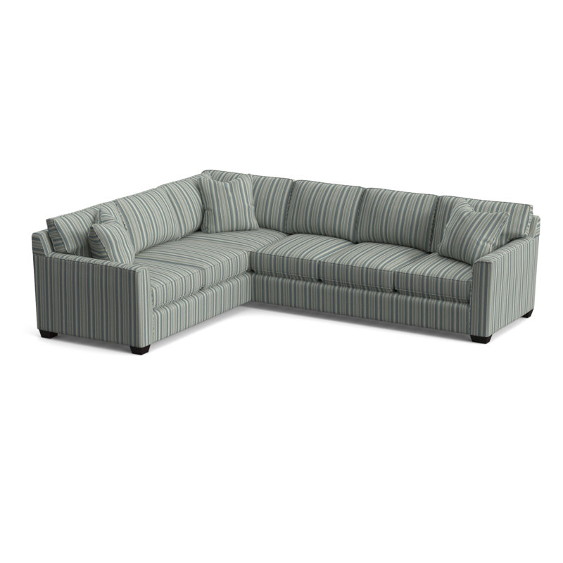 Frye L-Sectional, Java, Left Hand Facing, Green and Blue Stripe; 0252-54