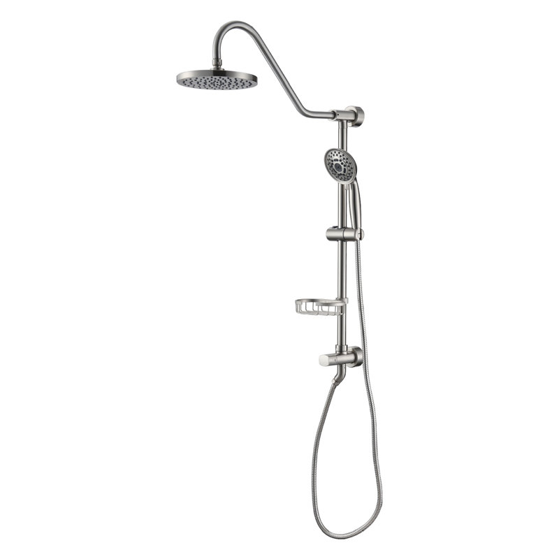 Pomme de douche à main double, Nickel brossé