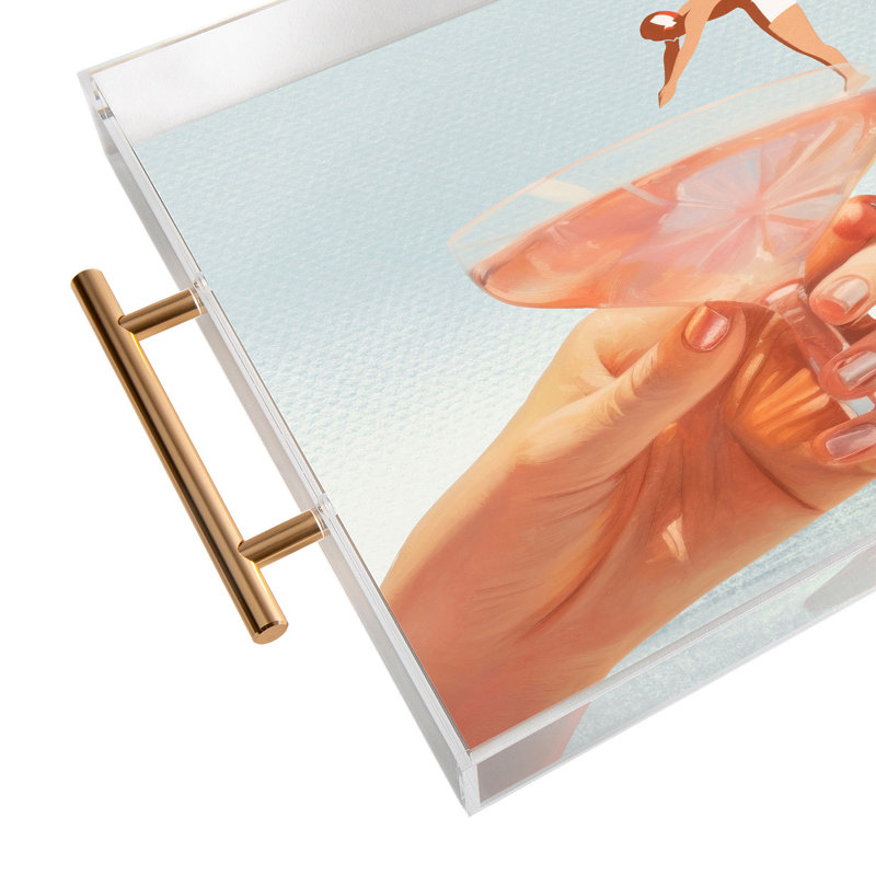 Dagmar Pels Sip And Dive Cocktail Collage Acrylic Tray