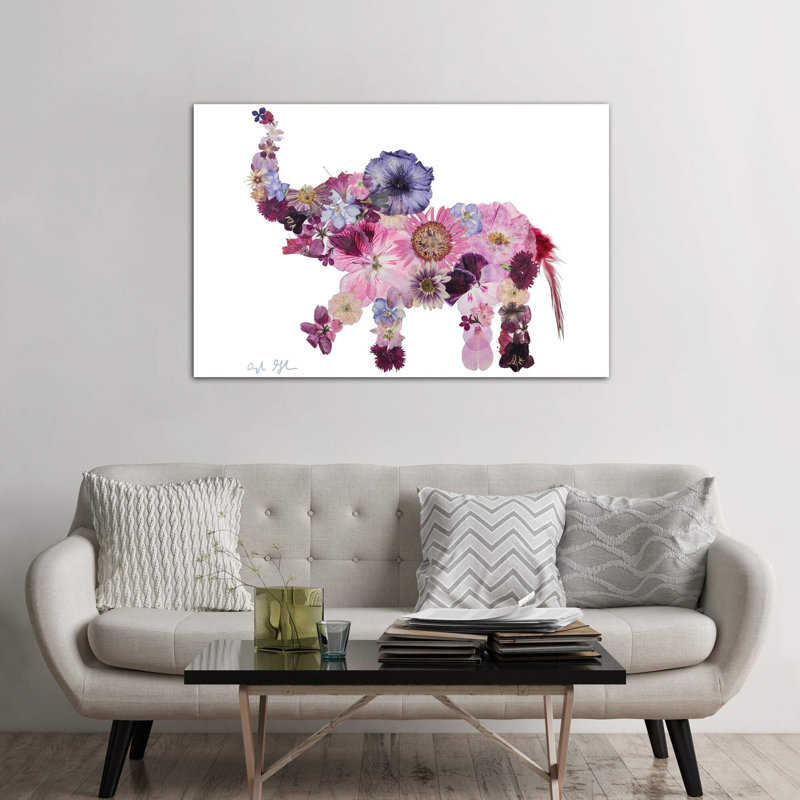 Elephant-Evelyn 1 Piece Wrapped Canvas Wall Art, 152.5 cm H x 101.5 cm W