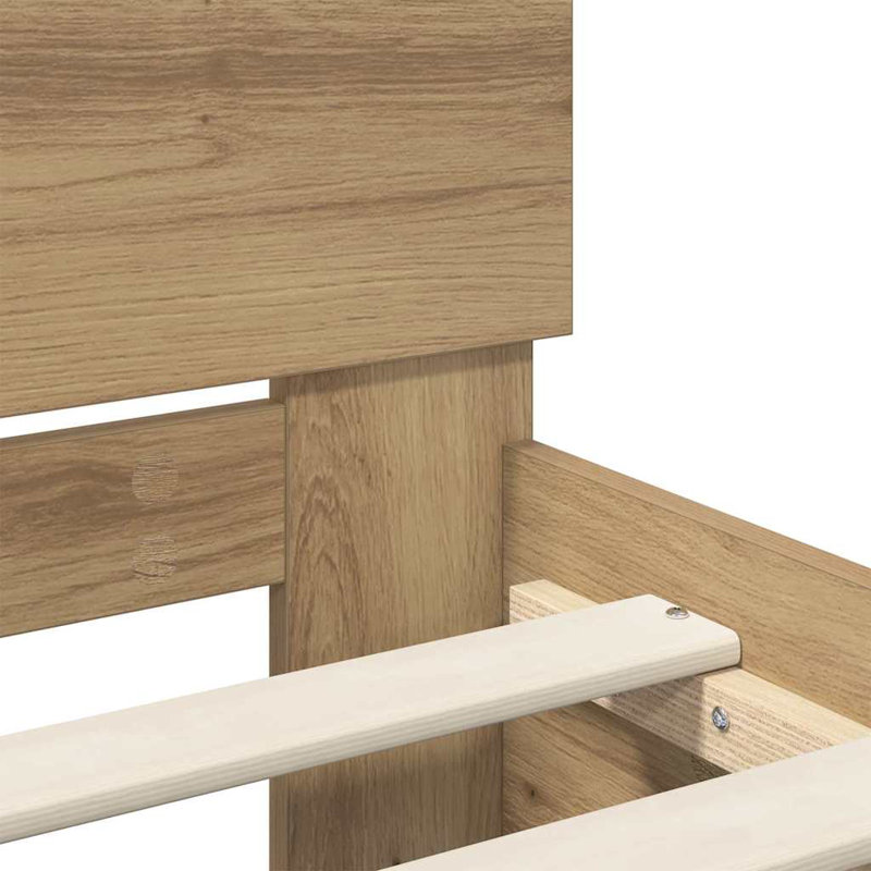  Bed Frame With Headboard Engineered Wood, Single (3'), Artisan Oak