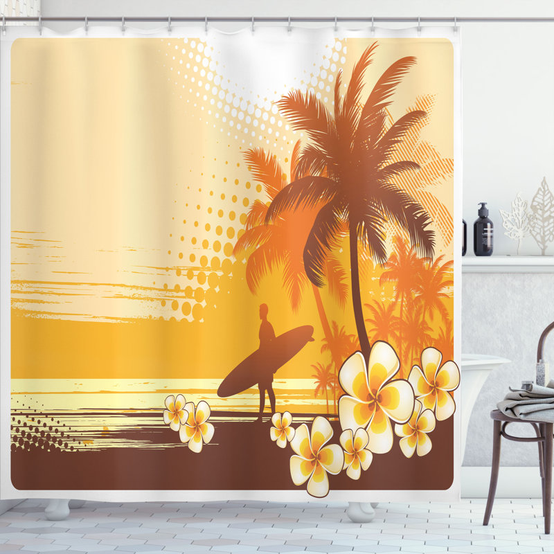 Shower Curtain with Hooks Included, 75" H x 69" W