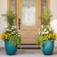 Pot à fleurs intérieur / extérieur en céramique moderne avec trou de drainage-1060103942