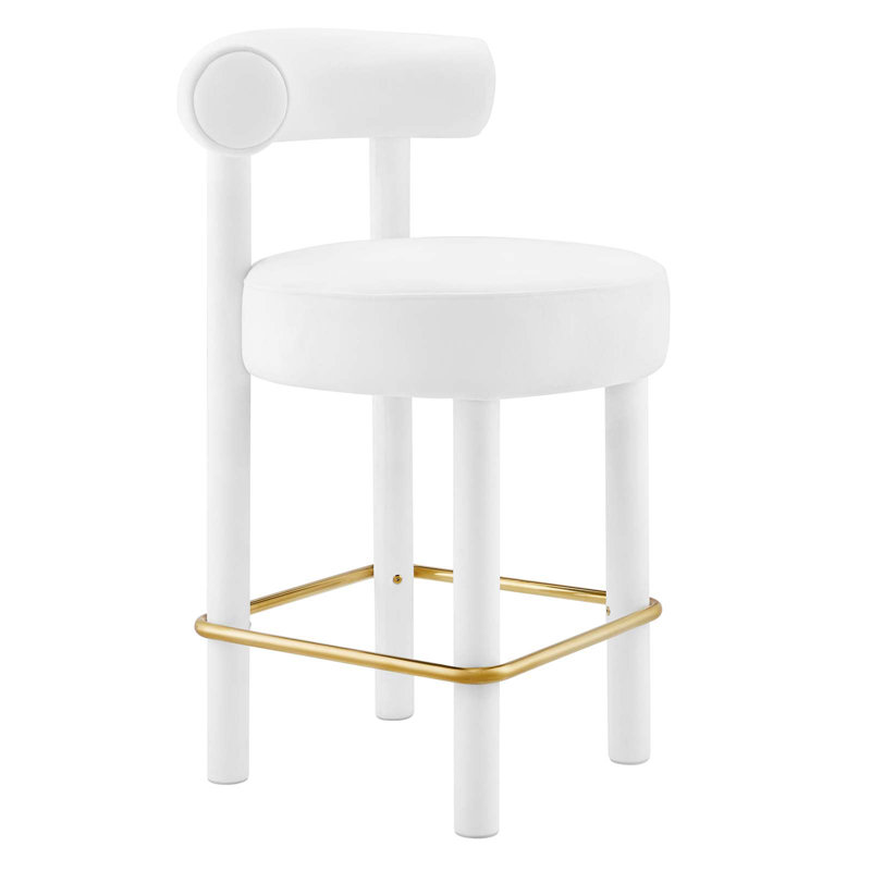 Modway Toulouse Counter/Bar Stool, Counter Stool (26” Seat Height), White