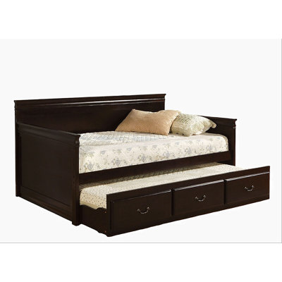 Contemporary Style Twin Size Daybed With Matching Trundle Channel Tufting Armrests Slope Track Fully Upholstered Beige Finish