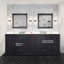 Meuble-lavabo double avec comptoir en quartz blanc-110912864