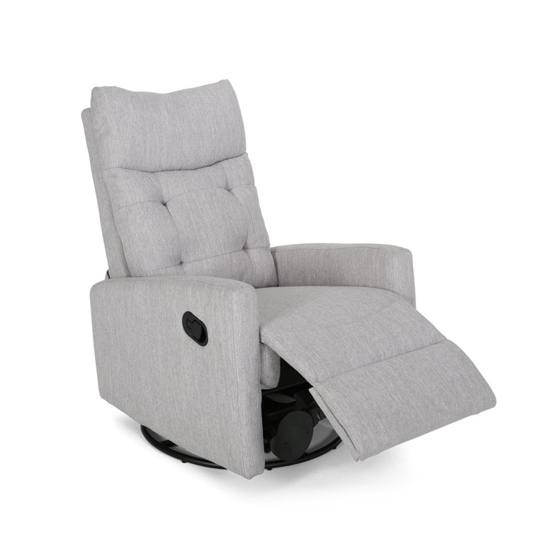 Fauteuil inclinable, manuel et pivotant, capitonné, gris pâle