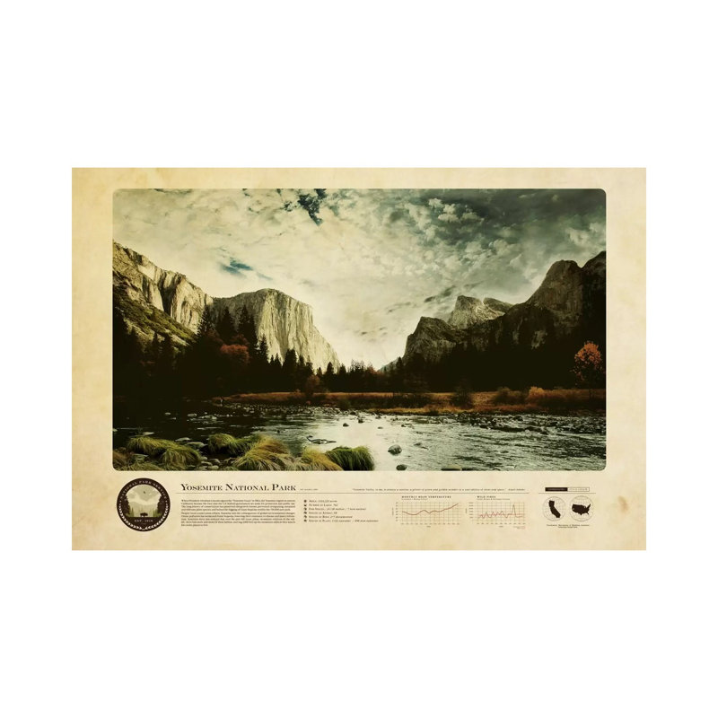 Yosemite National Park - Wrapped Canvas Painting, 20.32cm H x 30.48cm W x 1.905cm D