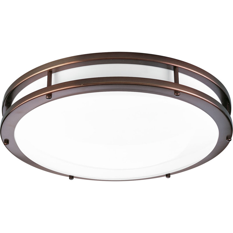 Plafonnier encastré circulaire 1 lumière, 3.5" H x 10.625" L, Bronze urbain