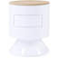 Table de chevet blanche laquée brillante pour chambre à coucher - Coffret de rangement décoratif avec 1 élément décoratif