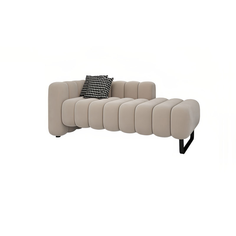 Banc rembourré en tissu, H 26,77 po x l 70,86 po x P 27,55 po