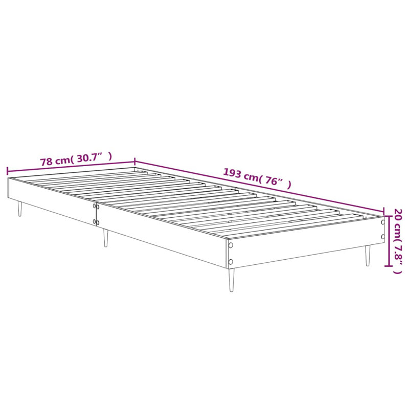 Patrice Bed, Concrete Grey, Small Single (2'6)