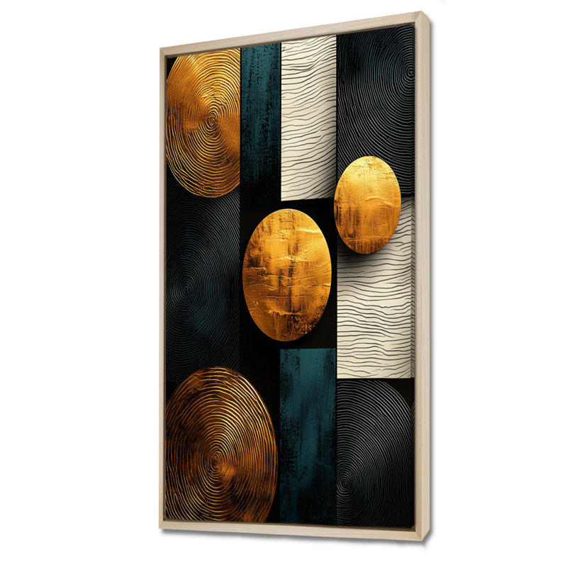 Philippe - Abstract Wall Art Living Room, H 60 po x l 28 po, Reproduction encadrée sans passe-partout, Crème, crème