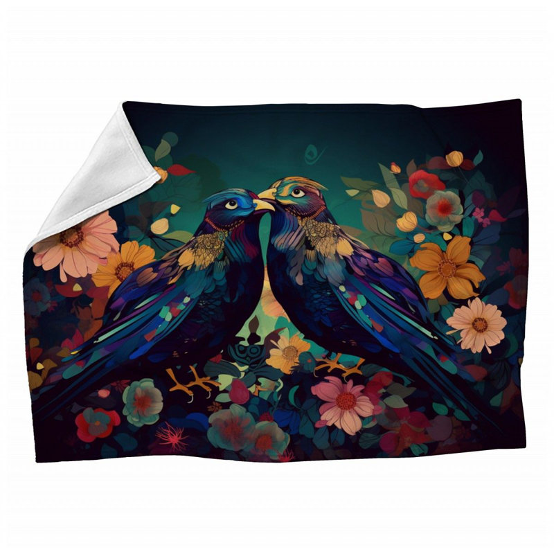 Jeté en molleton Birds - Couvertures douces et chaudes pour animaux - Jetés pour canapé, lit et chaises, L 60 po x L 80 po