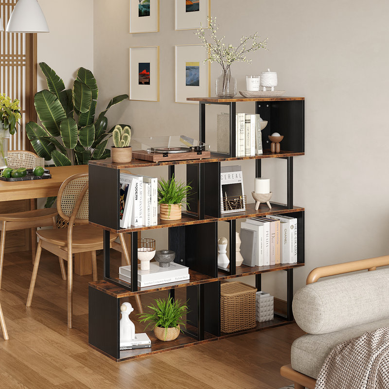 4-Tier Open Shelf Bookcase, Multi-Functional Storage Rack for Home Office & Living Room, Brown