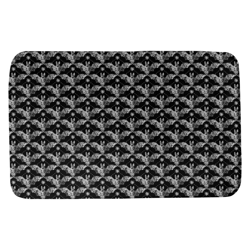 Tapis pour salle de bain arc-en-ciel Leffel, l 17 po x L 24 po, Noir