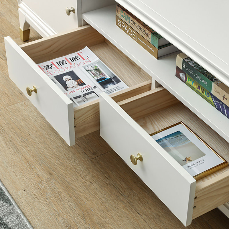 Meuble télé léger et luxueux de style américain, H 21,1 po x L 63 po x l 16,5 po