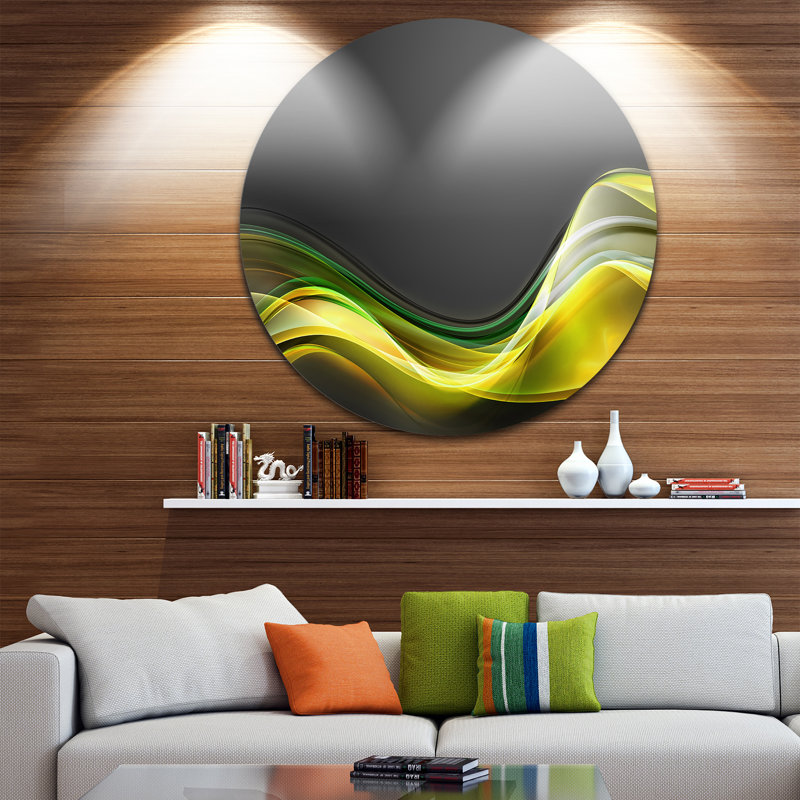 « green gold texture pattern », impression sur métal, H 38 po x l 38 po x P 1 po