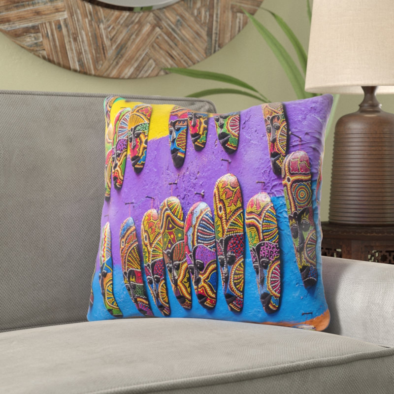 Coussin décoratif art Oceane, Microsuède, Intérieur